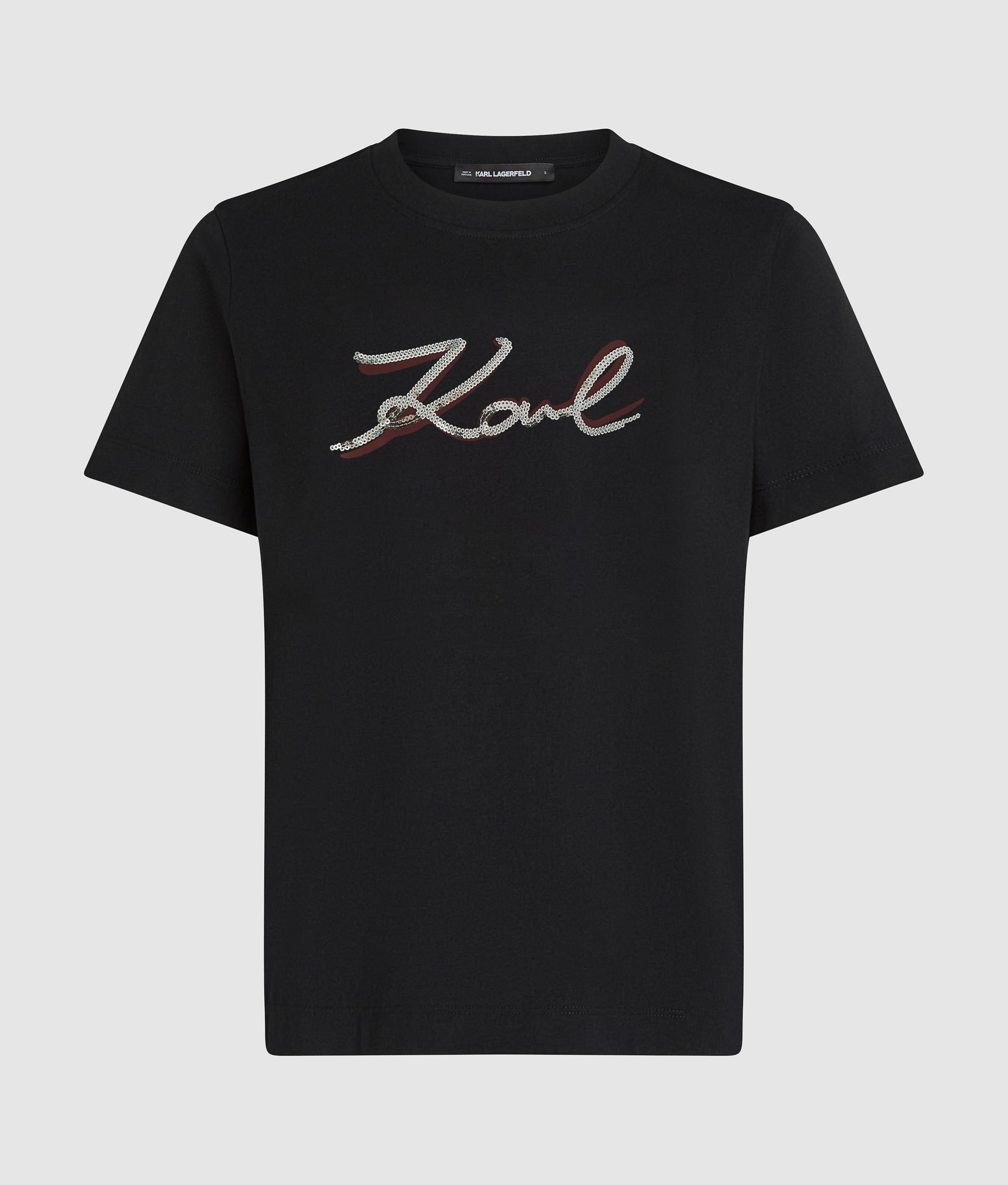 Signature T-shirt met pailletten