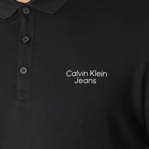 Polo A Manches Courtes Stacked Logo 0088 Noir