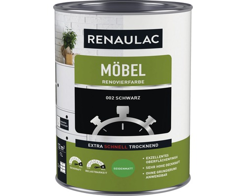 RENAULAC Meubellak Houtlak Satijn Zwart 1 L