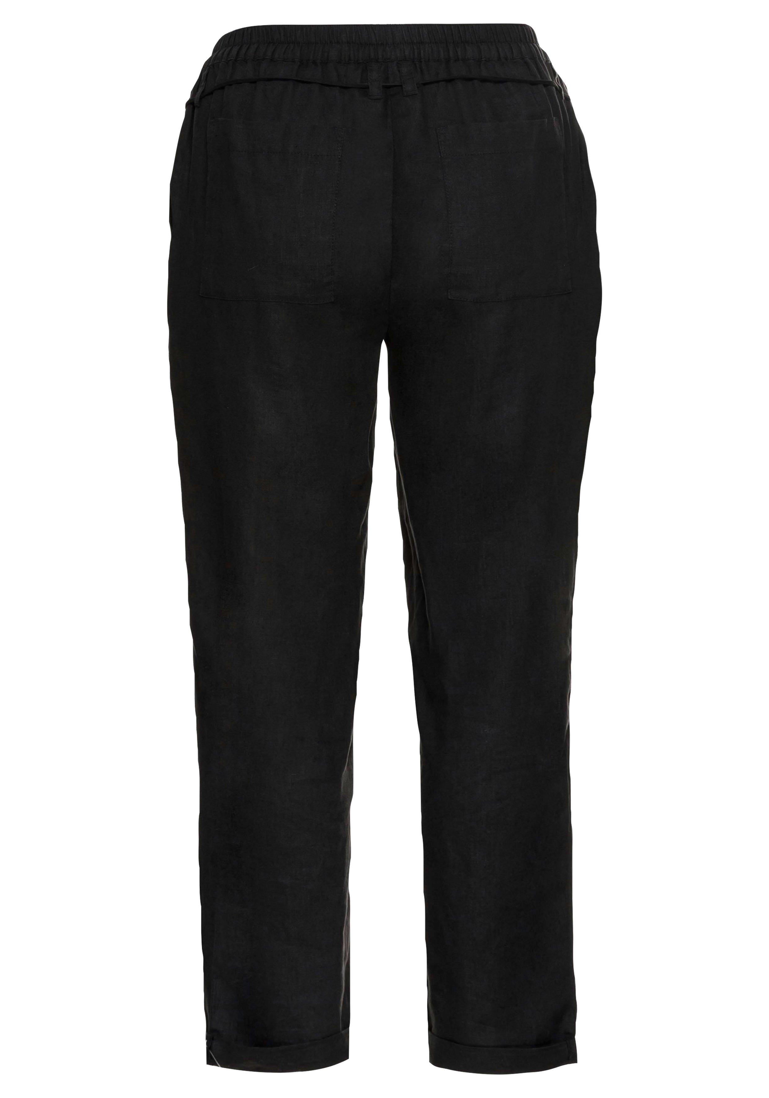 Schlupfhose im Leinen-Mix.