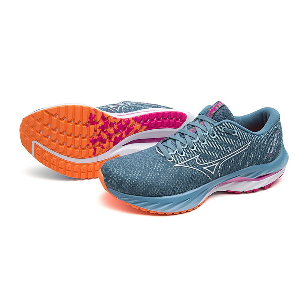 Mizuno WAVE INSPIRE 19 - Chaussures running Femme provincial blue/white/807 c