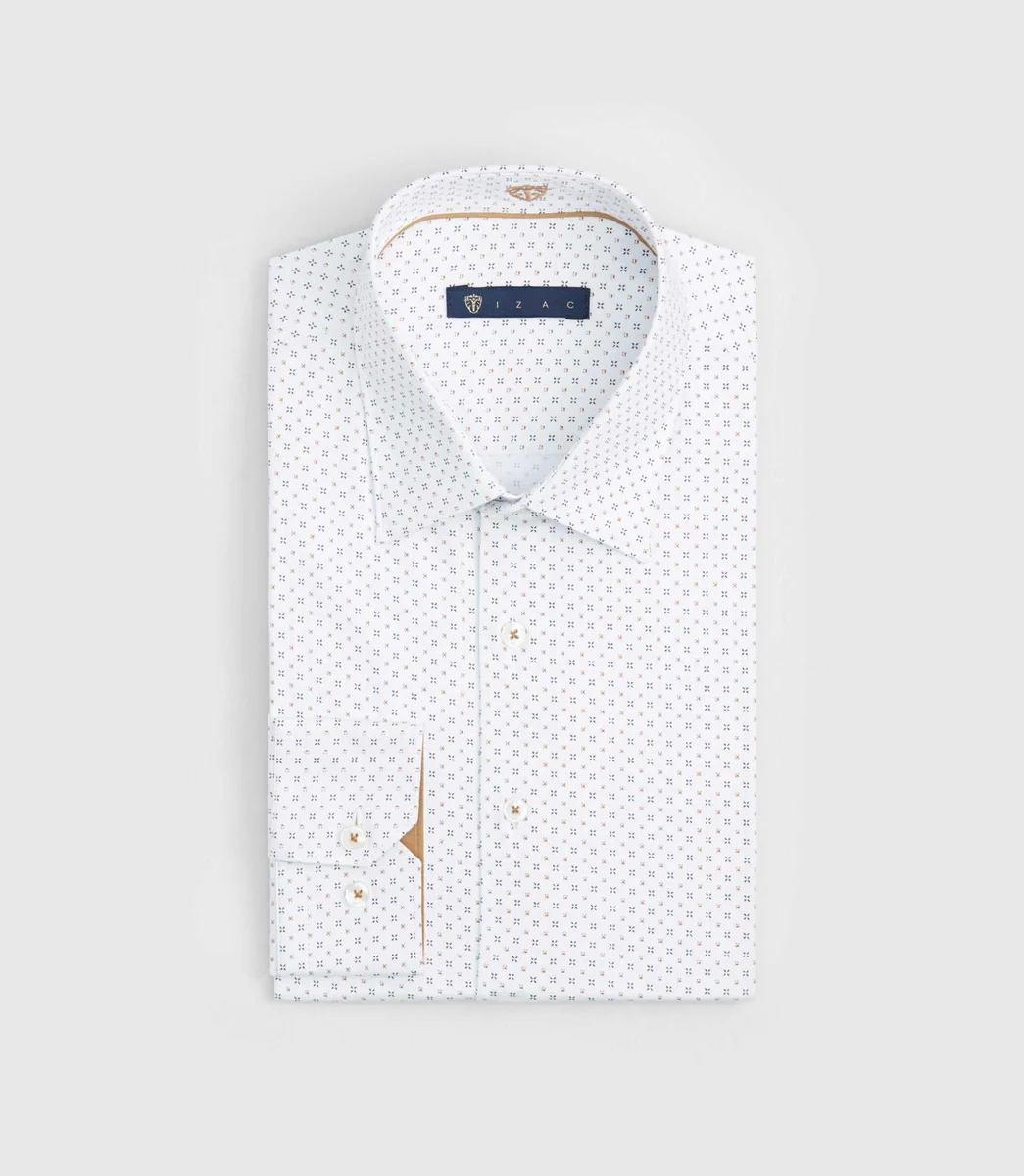 Chemise imprimée beige 