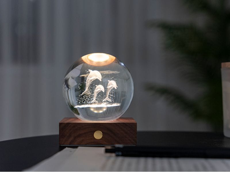 Gingko LED Stimmungslicht Amber Delfin Braun/Transparent LED Beleuchtung