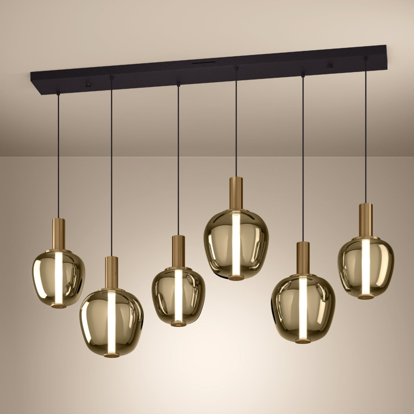 Hanglamp Fruitera 6-lichts goud