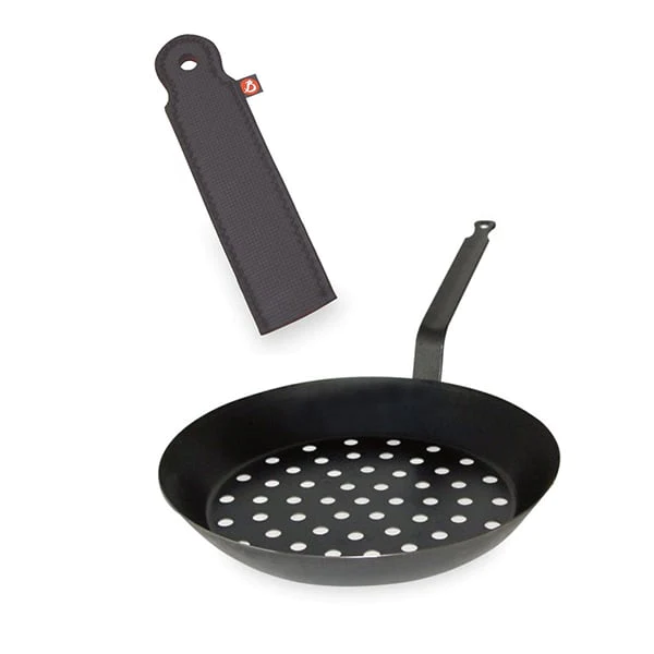 Set poêle à marrons pour cuisson sur braises 28 cm et manchon de prote