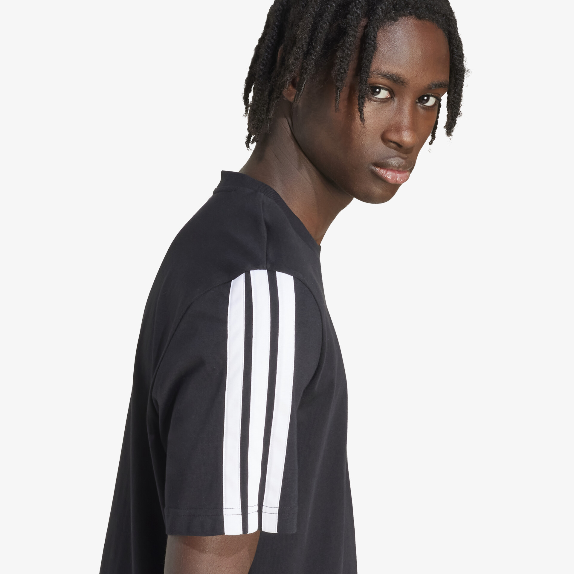 adidas 3 Streifen Herren T-Shirt schwarz