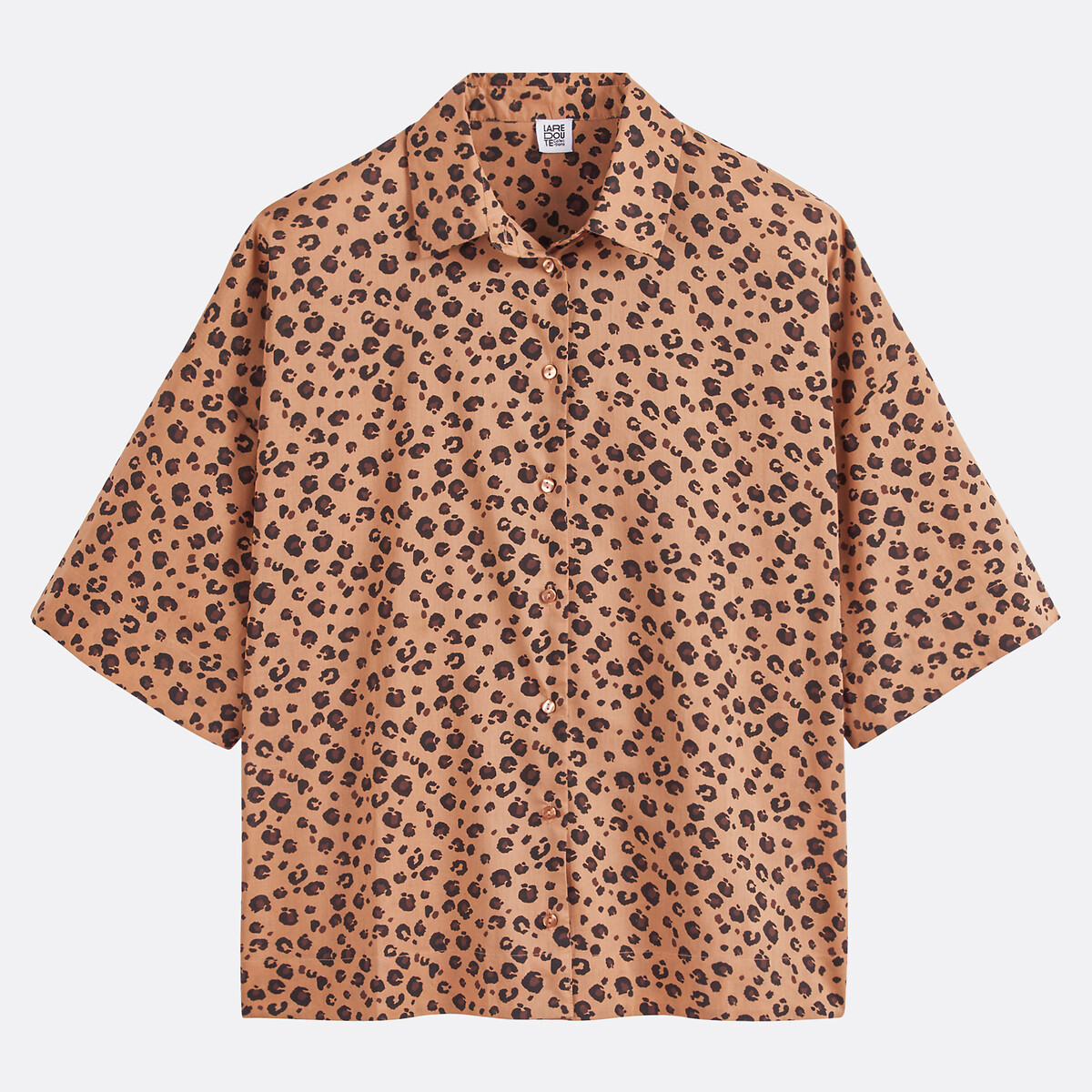 COLEÇÃO LA REDOUTE<br>Camisa folgada com estampa animal, mangas até o cotovelo