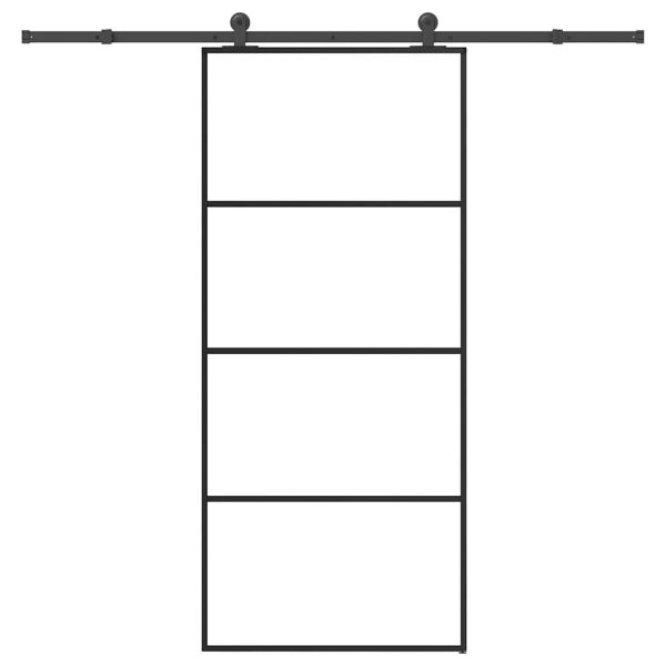 vidaXL Porta Deslizante com Conjunto Ferragens 90x205cm Vidro Esg/alumínio - 433002741