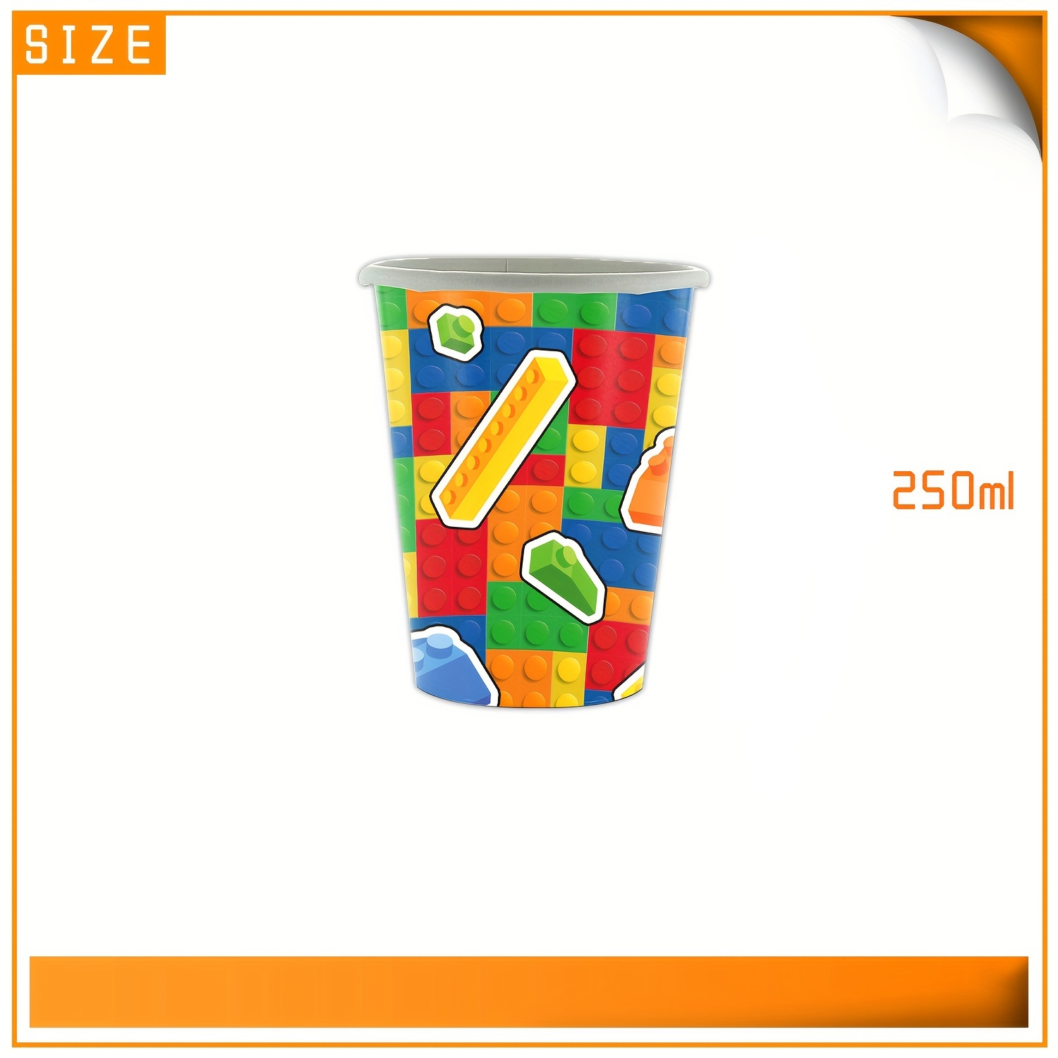 (81-tlg. Set) Let's Build Einweg Geschirr Kinder Geburtstags Party Tisch Deko inkl. Teller / Servietten / Papp Becher / Besteck - Bausteine / Bunt