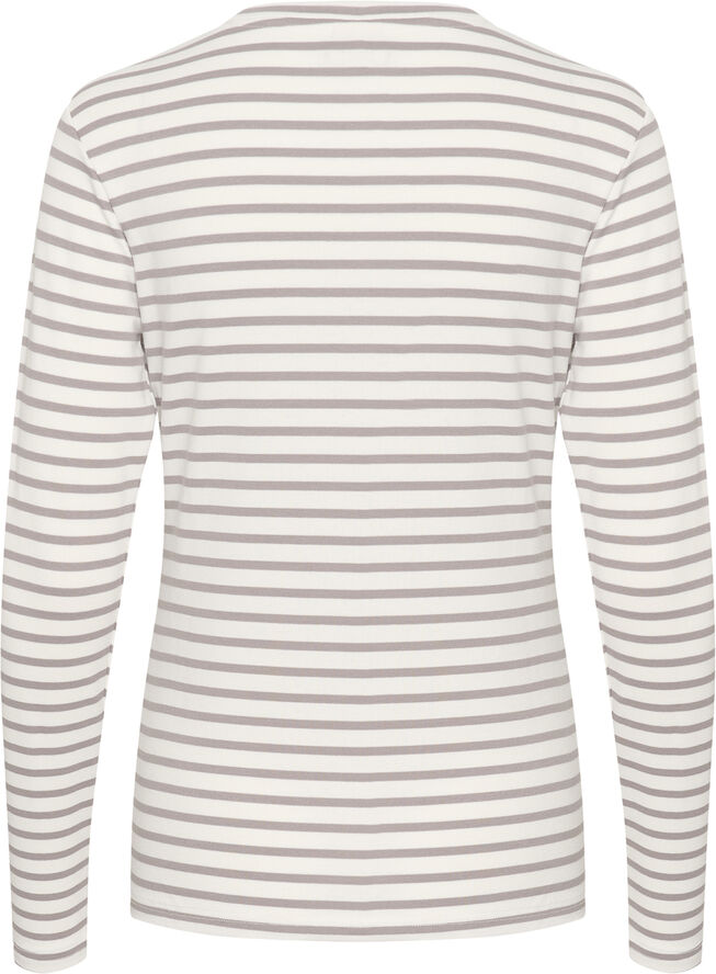 Kaffe Liddy T-Shirt Chalk/grey-fuchsia heart