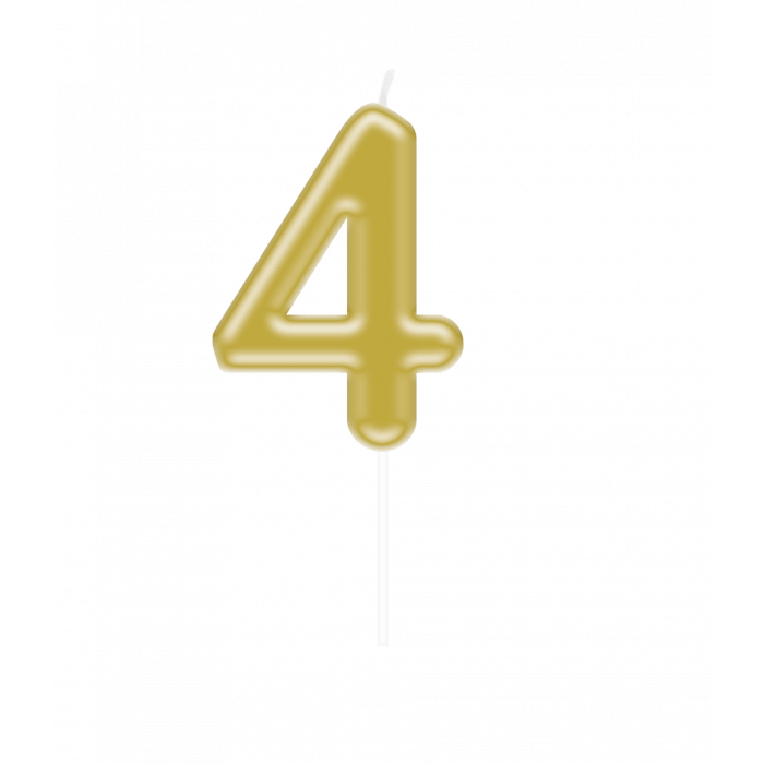 4 Jaar Kaars Goud 10,5cm