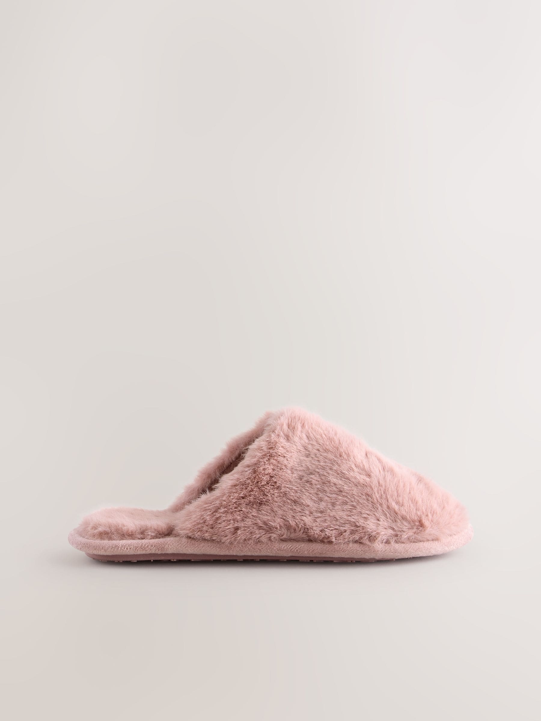Roze - Pantoffels met imitatiebont