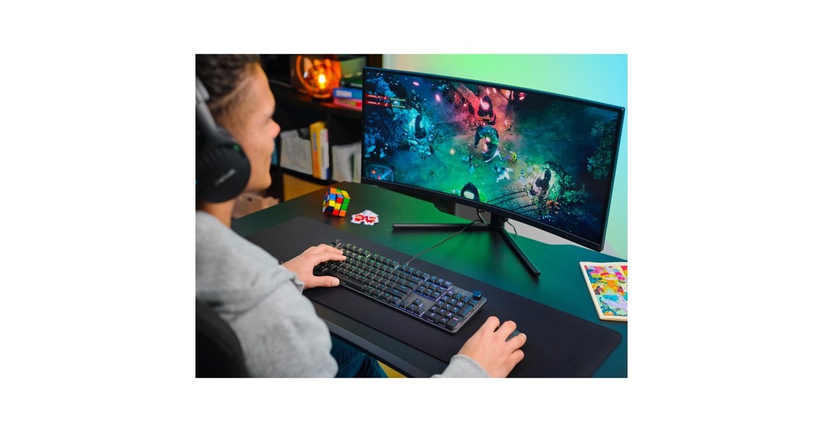 TrustGXT 866 Torix Hoogwaardig mechanisch gaming-toetsenbord, gaming toetsenbord  (Zwart, US lay-out, Huano Red, RGB)