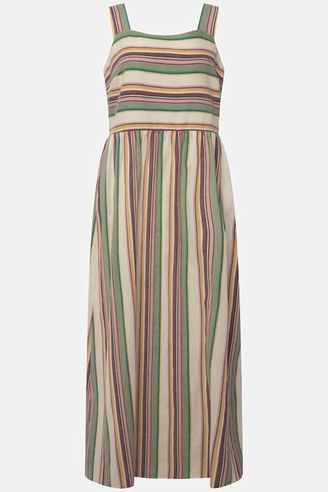 Maxikleid , Streifen, A-Linie, ärmellos, Biobaumwolle