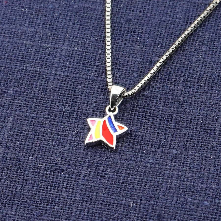 trendor Kinder-Halskette Silber 925 Collier mit Stern-Anhänger silver
