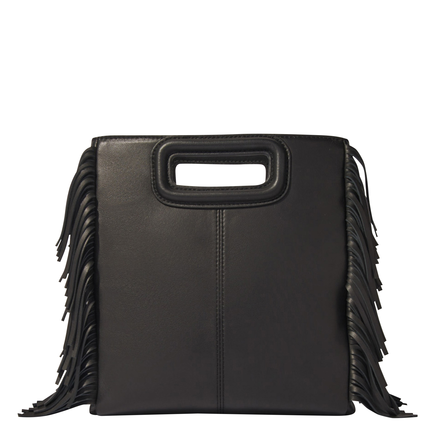 M - Sac à main en cuir à franges | Noir