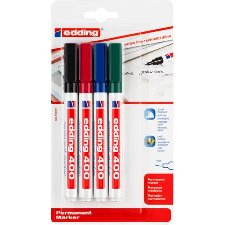 edding 400 Permanentmarker, 1mm, 4 Stück