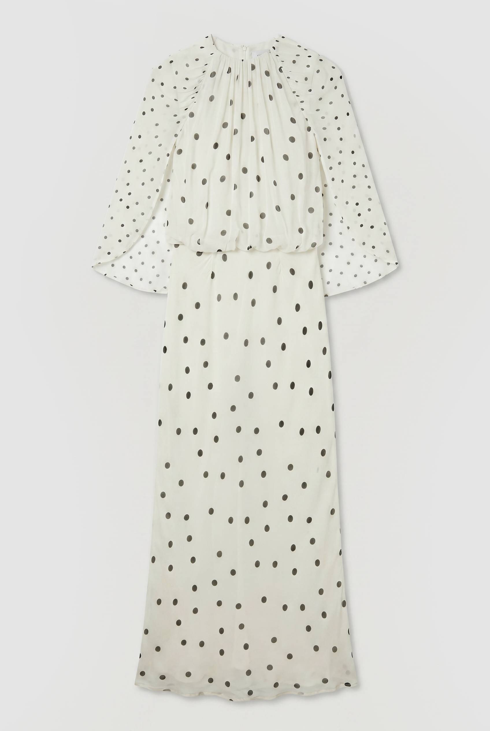 KarenMillen Robe Longue Fluide En Viscose Tissée Avec Détail Drapé À Pois