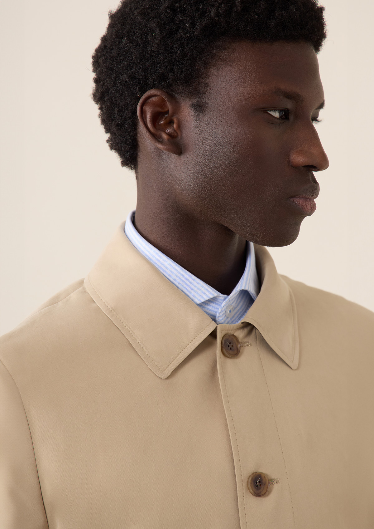 Trench droit uni beige