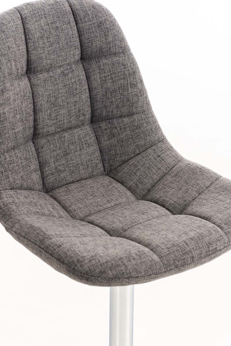 CLP Lounger EMIL mit Stoffbezug, Esszimmerstuhl mit gestepptem Sitz, Drehstuhl mit Trompetenfuß in Chromoptik,