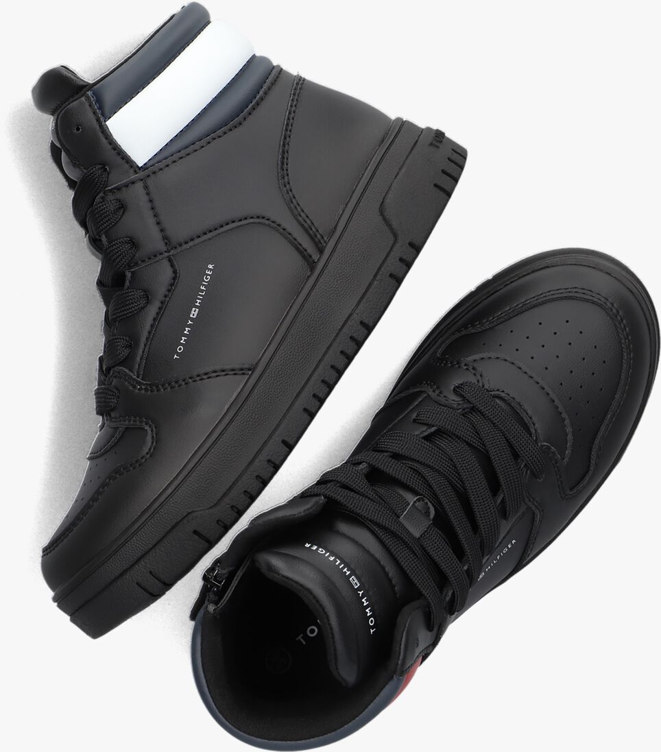 TOMMY HILFIGER zwarte tommy hilfiger hoge sneaker padded flag high top lace up
