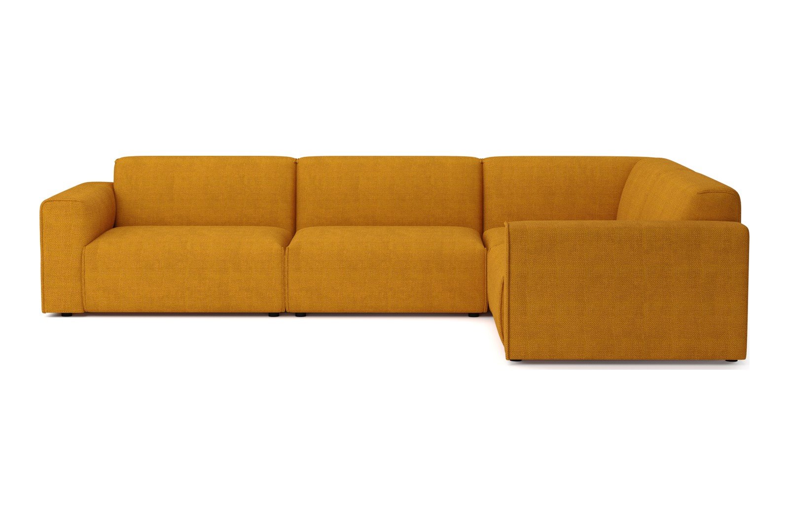Monaco Lux hjørnesofa 3/1,5 hjørnesofa. Tekstil Fjord 9 Amber med sorte ben. Lux komfort.