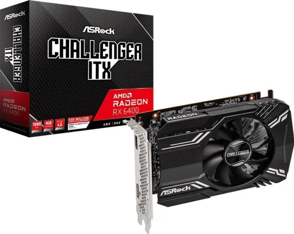 ASRock Radeon RX 6400 Challenger ITX 4GB - grafikkort - Radeon RX 6400 - 4 GB GDDR6 - PCIe 4.0 x4 - HDMI, DisplayPort