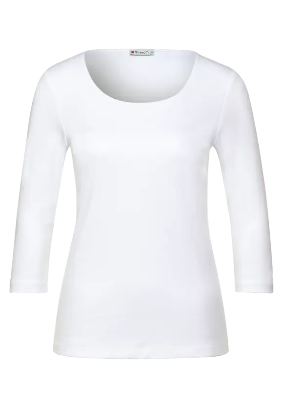 Shirt in Unifarbe - White