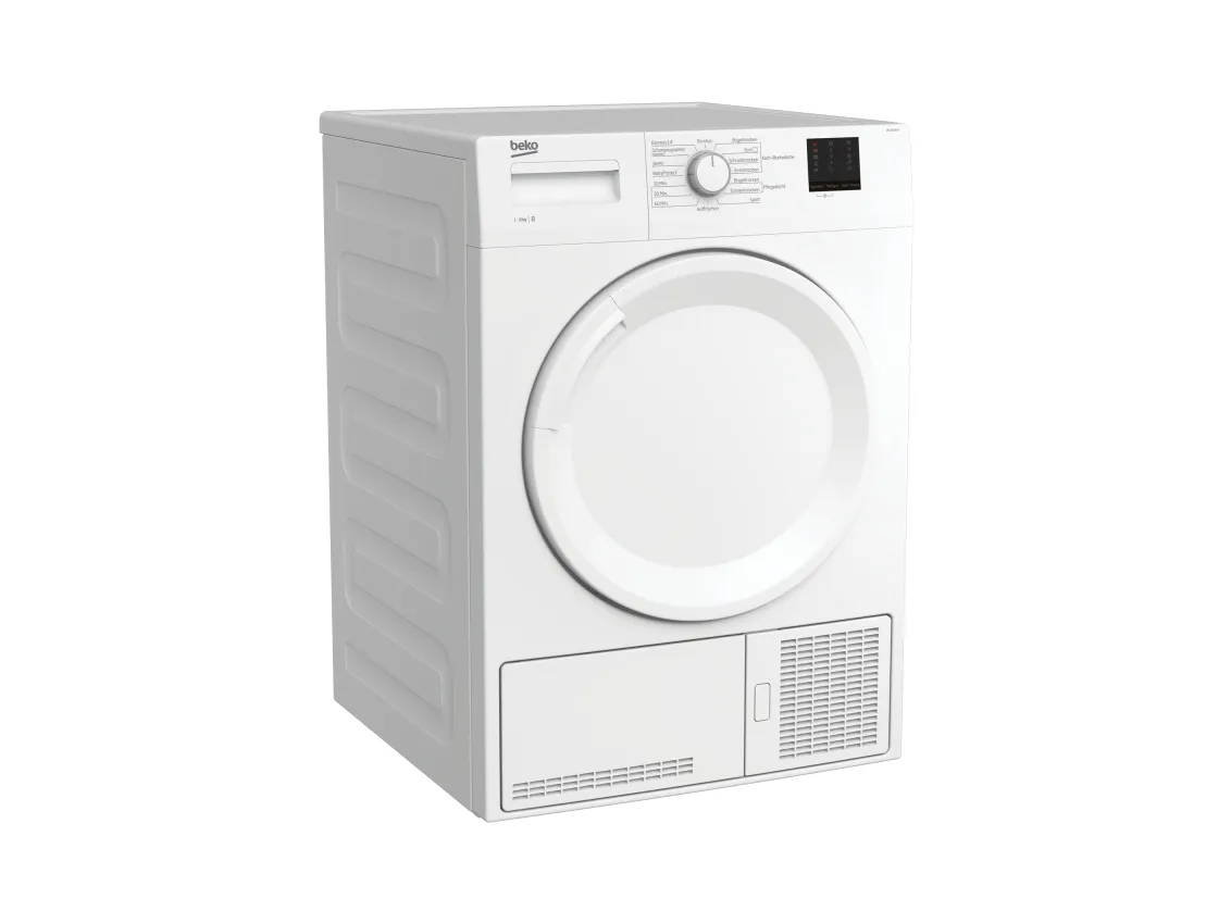 Beko DCU 8230 N - Tørremaskine - bredde: 59.7 cm - dybde: 56.8 cm - højde: 84.6 cm - frontbetjening - hvid