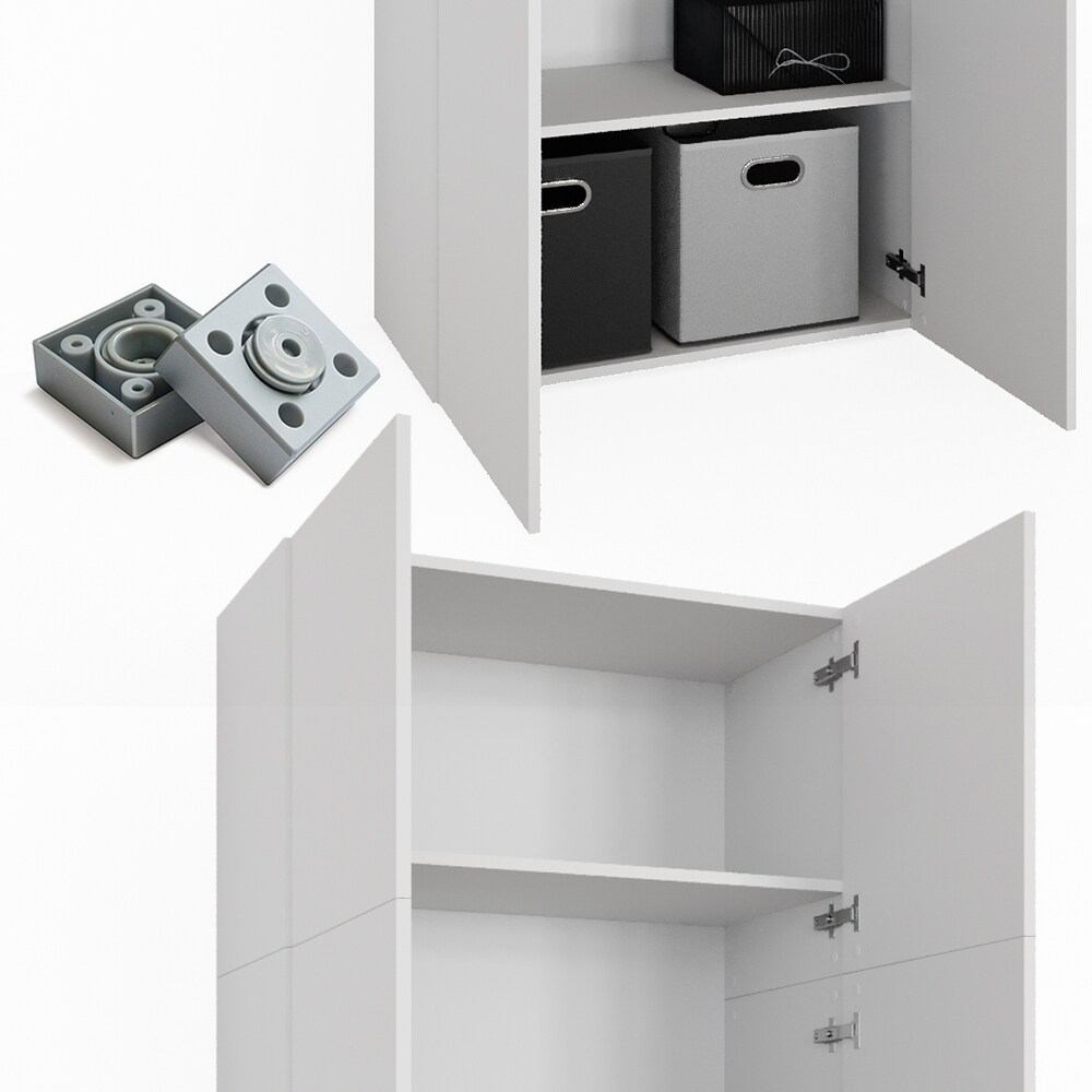 VICCO Aktenschrank FRANK weiß Schrank 2 Türen Bücherregal Standregal Aktenregal