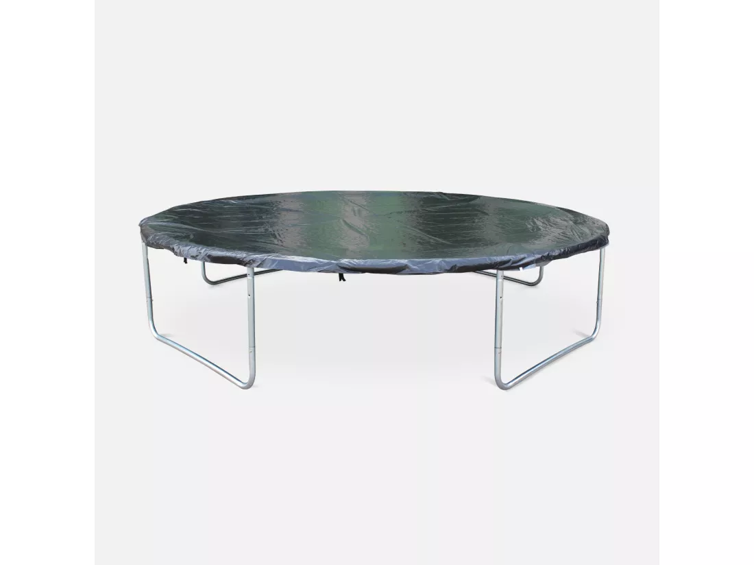 Trampoline 370cm - Saturne XXL Gris - avec filet de protection. échelle. bâche. filet pour chaussures. kit d'ancrage. trampoline de jardin 370 cm |Qualité PRO |Normes EU
