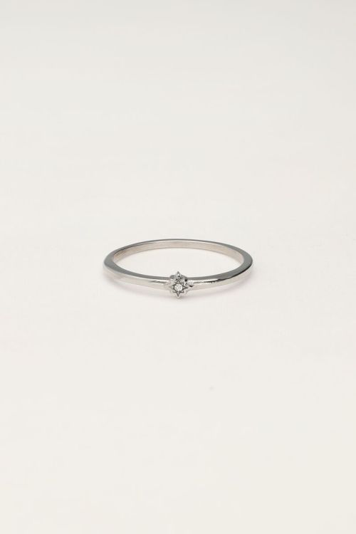 Minimalistische ring met strass