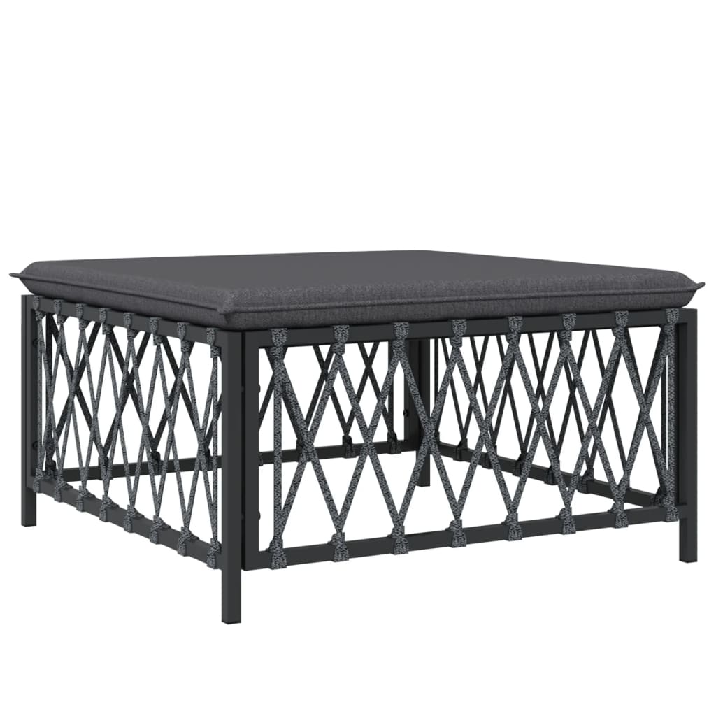 Salon de jardin meuble d'extérieur ensemble de mobilier avec coussins 10 pièces anthracite acier