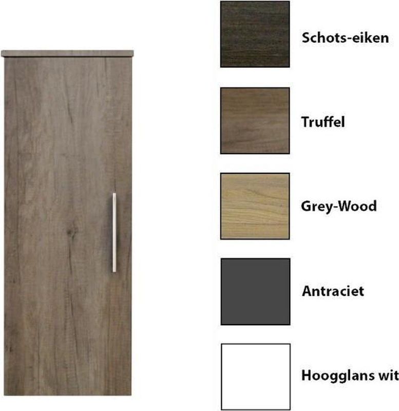 Sanicare - Kolomkast - Grey-Wood - Soft-Closing Deur