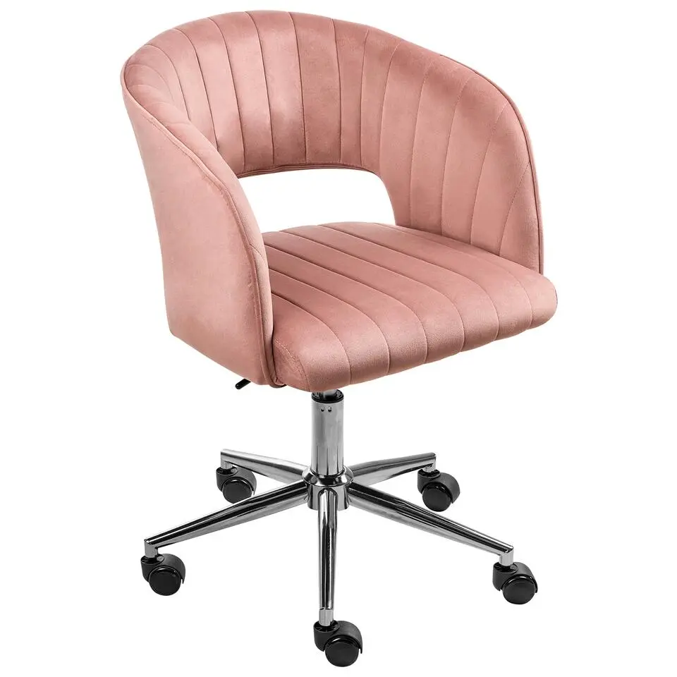 KATONAH - Bureaustoel - Roze - Fluweel