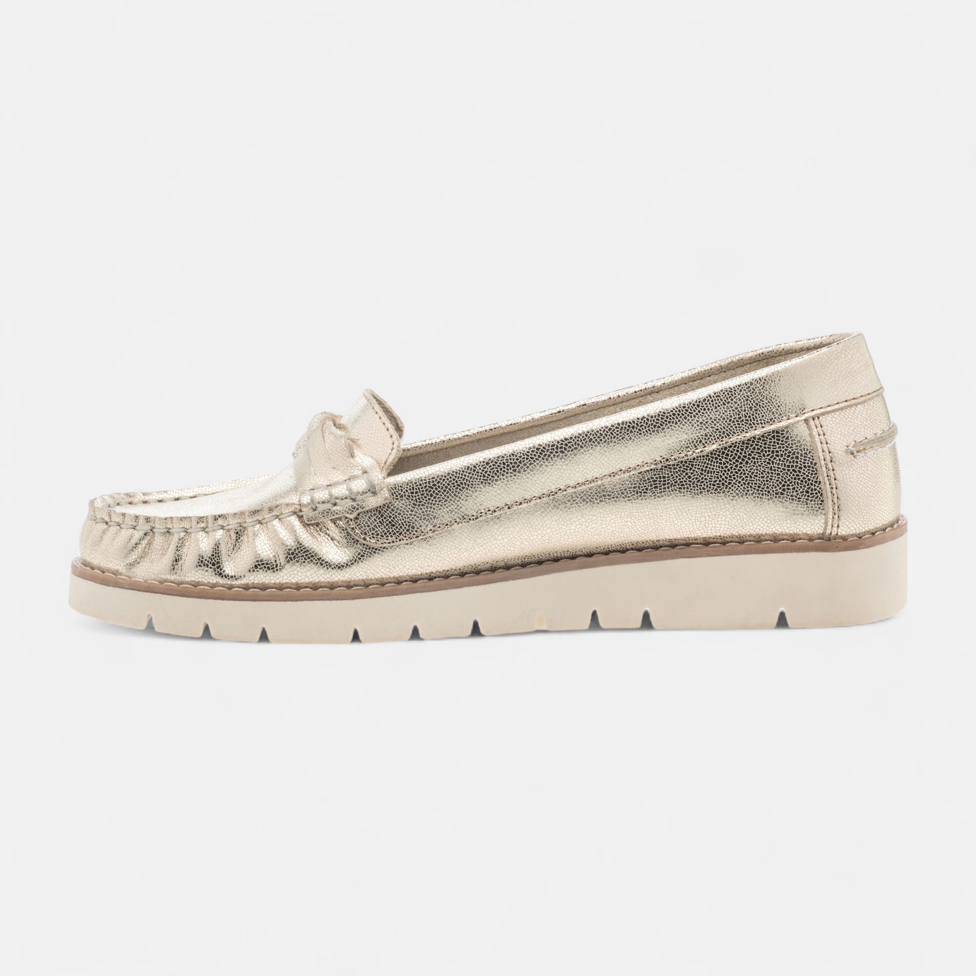 Mocassins Femme en cuir or