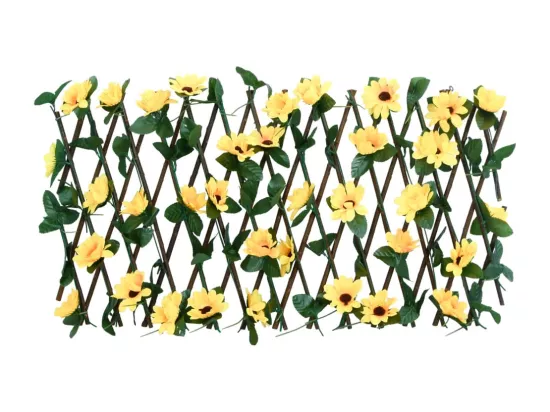 ?Treillis de lierre artificiel extensible jaune 180x20 cm