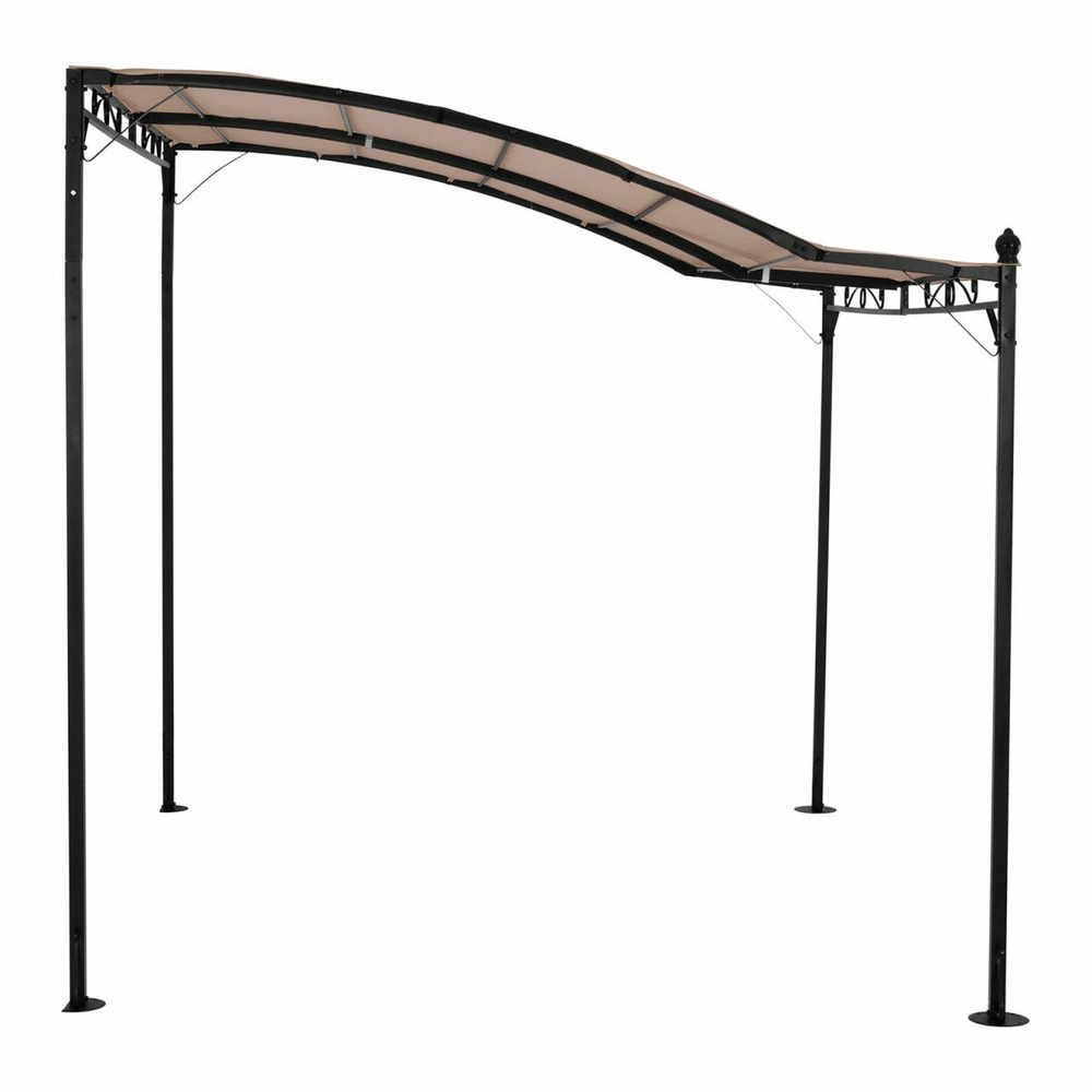 Pergola pavillon barnum tonnelle tente abri gazebo de jardin terrasse beige inclinée beige - 2,6 x 3 m