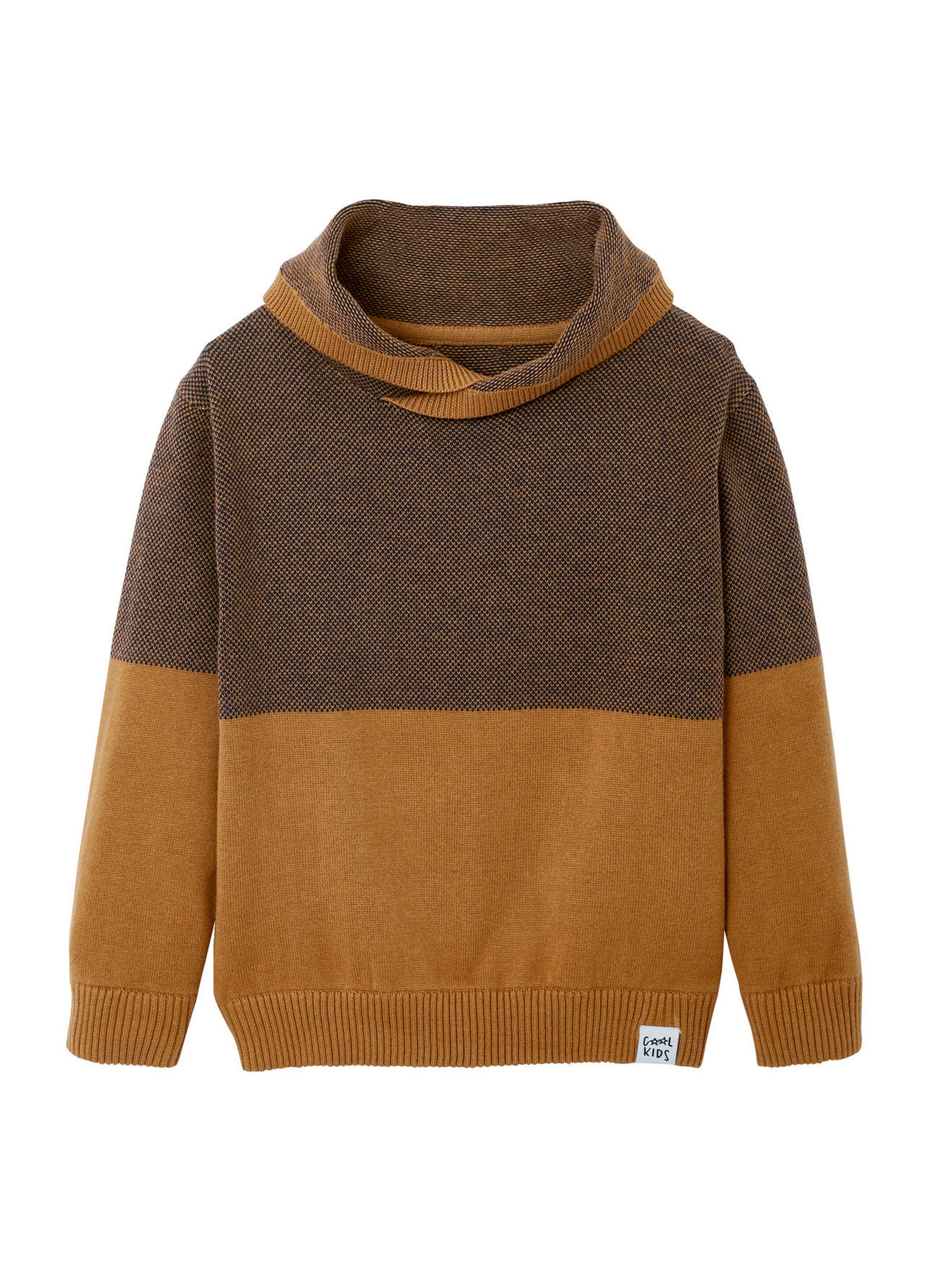 Vertbaudet Jungen Pullover mit Kragen hellbraun