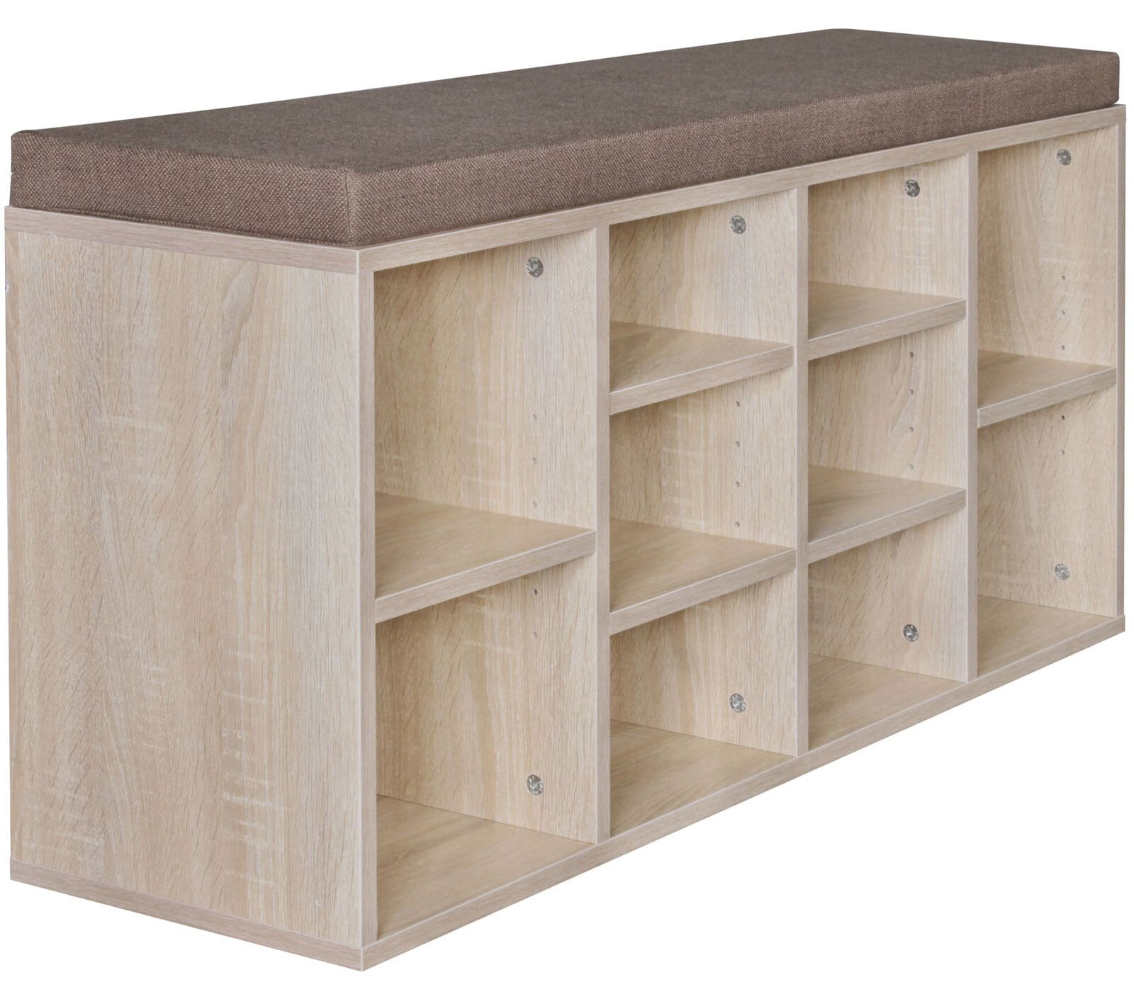 Garderobenbank 103 x 53 cm braun/ Sonoma Eiche