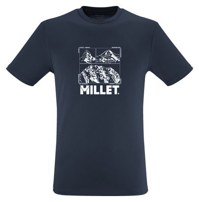 T-shirt Millet Chamonix Logo Bleu Homme