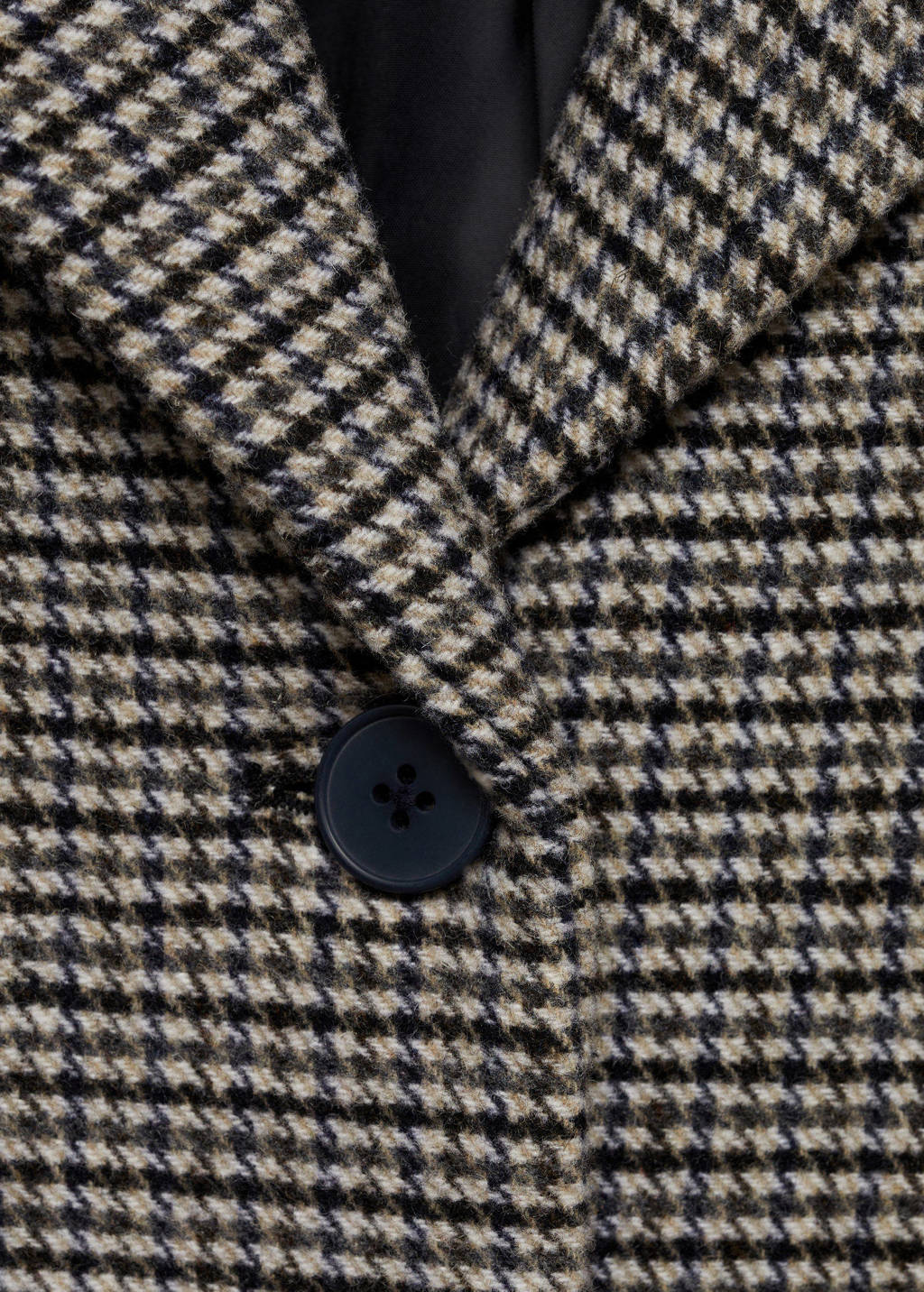 Mango Kids winterjas met pied-de-poule bruin/beige/zwart