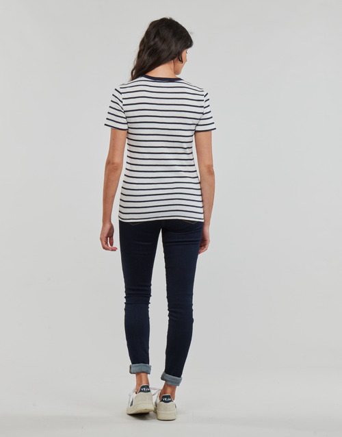 Petit Bateau - MC COL ROND - Marine / Blanc