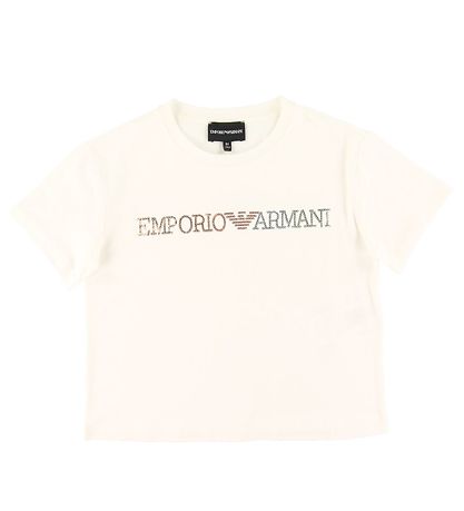 Emporio Armani T-Shirt - Weiß m. Pailletten