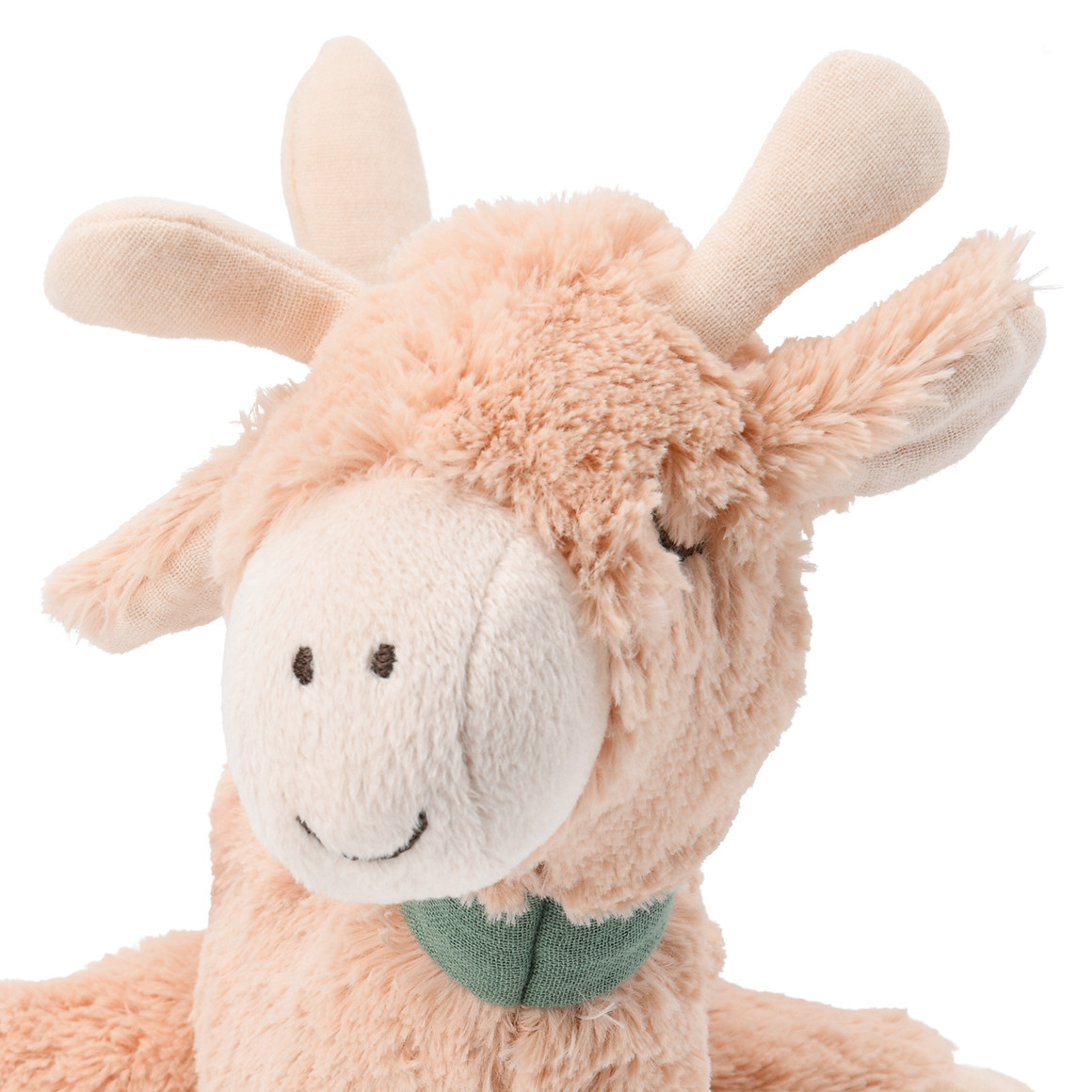 Topomini Kleine Plüschgiraffe mit Musselin-Halsband hellbeige