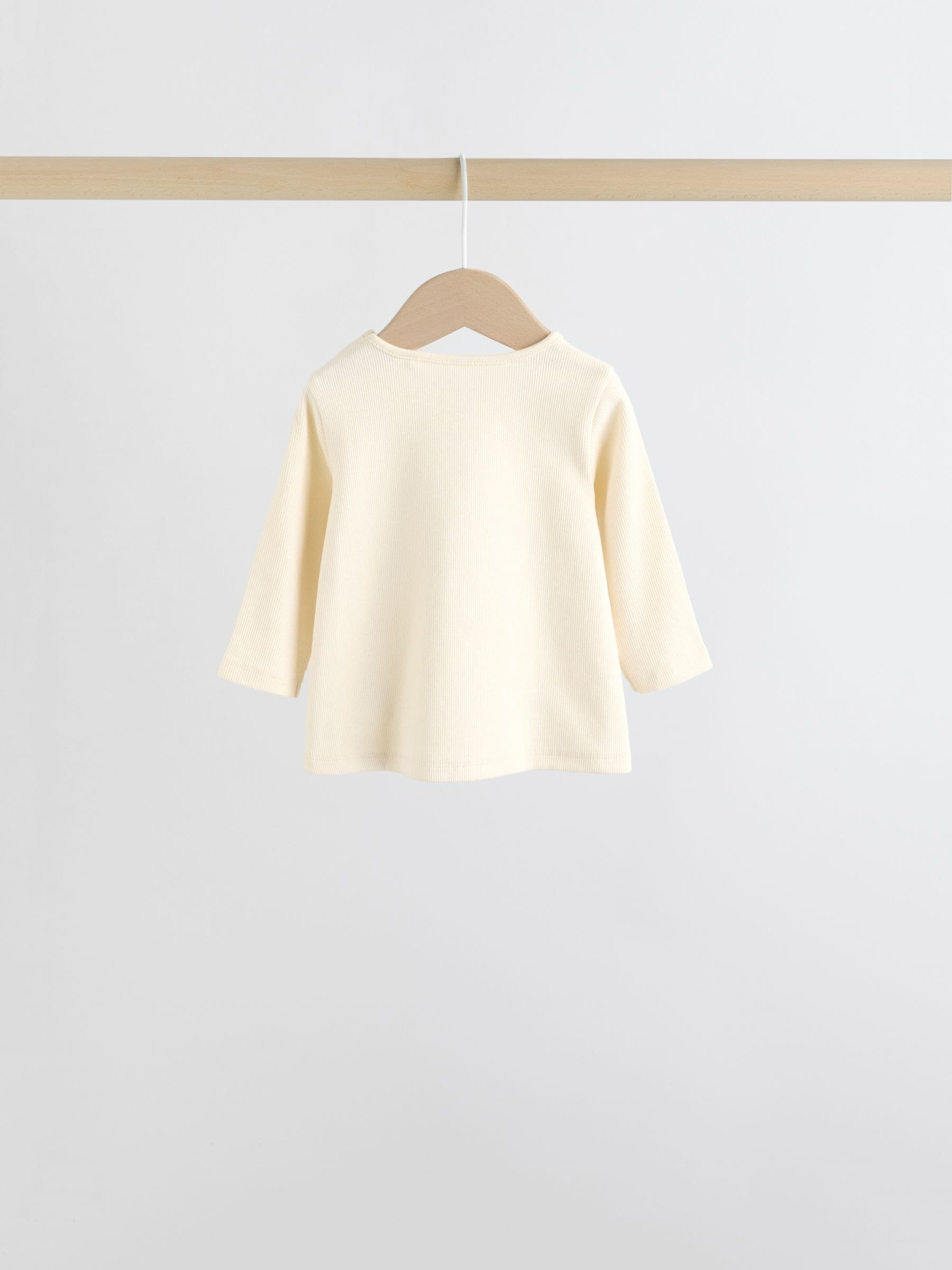 Ecru - 6 -delige set van top met lange mouwen en leggings (0mnd -3jr)