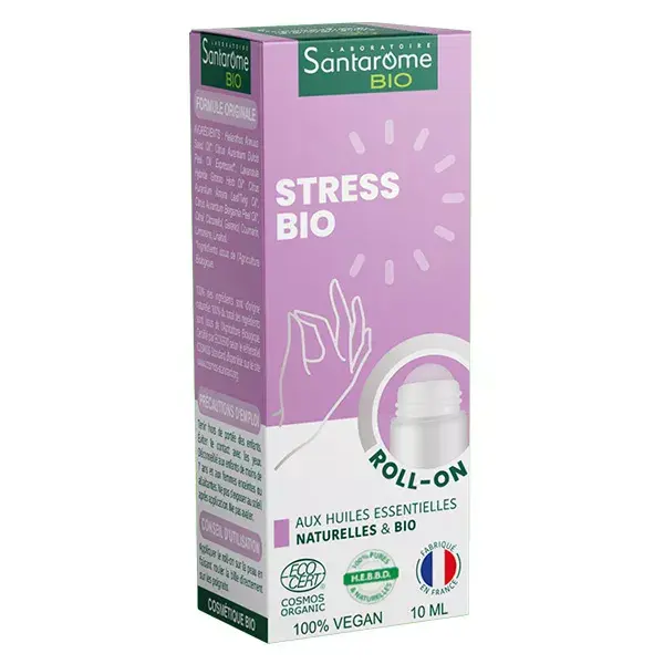 Óleos Essenciais Orgânicos Roll-on Santarome para Alívio do Estresse, 10ml