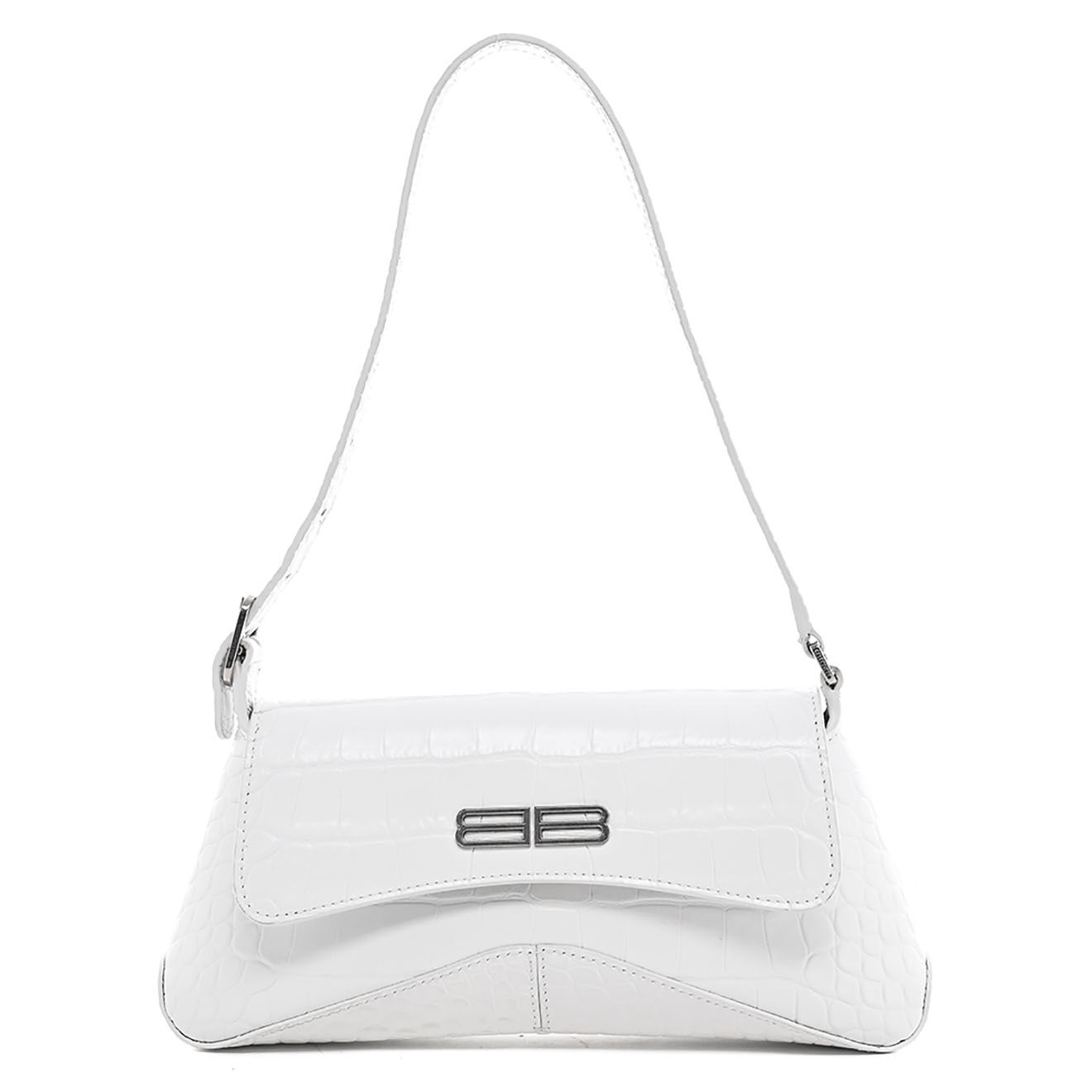 Balenciaga Sac porté épaule XX Smal Flap en Cuir blanc - Très bon état - L.25 cm