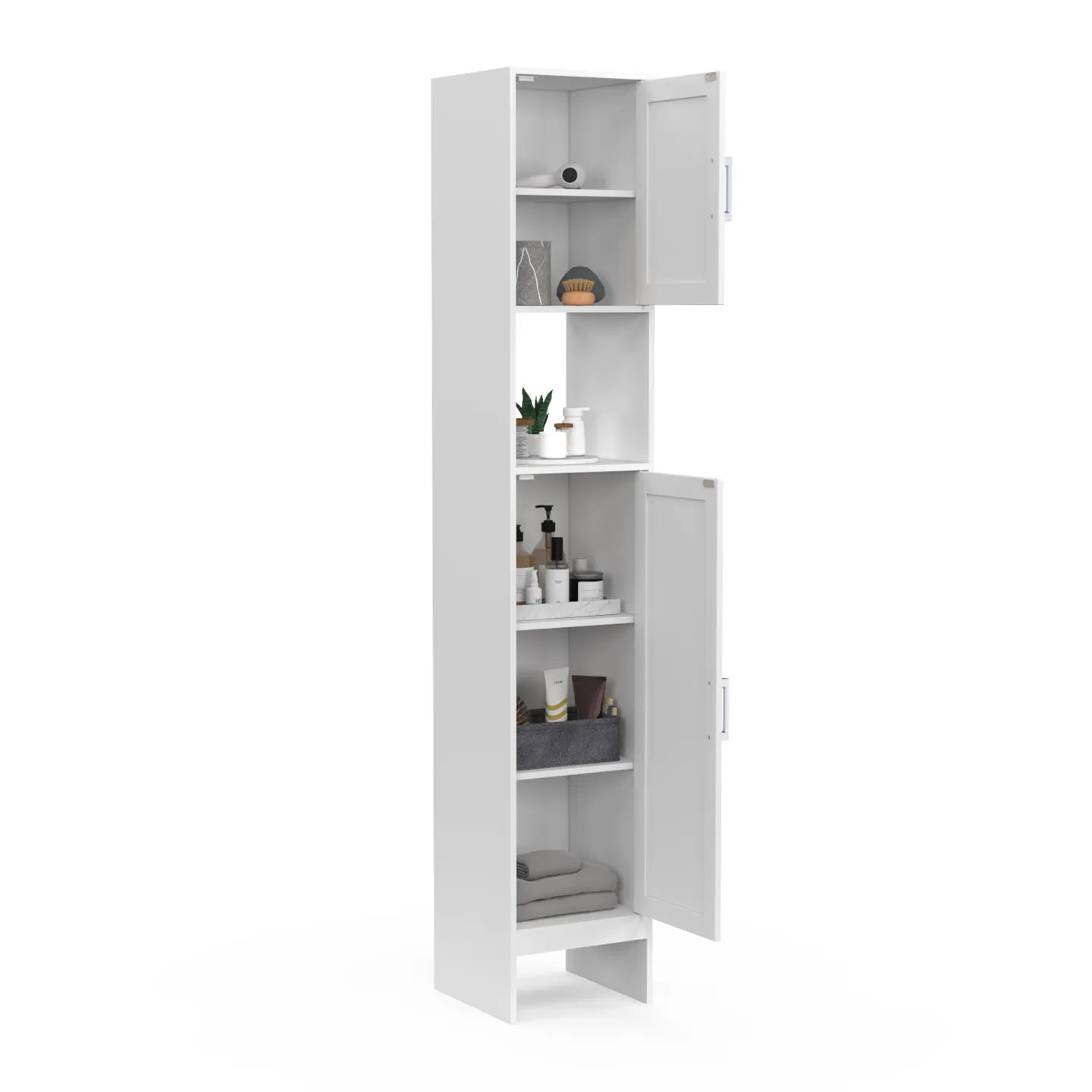 Meuble colonne salle de bain WALDO 2 portes blanc