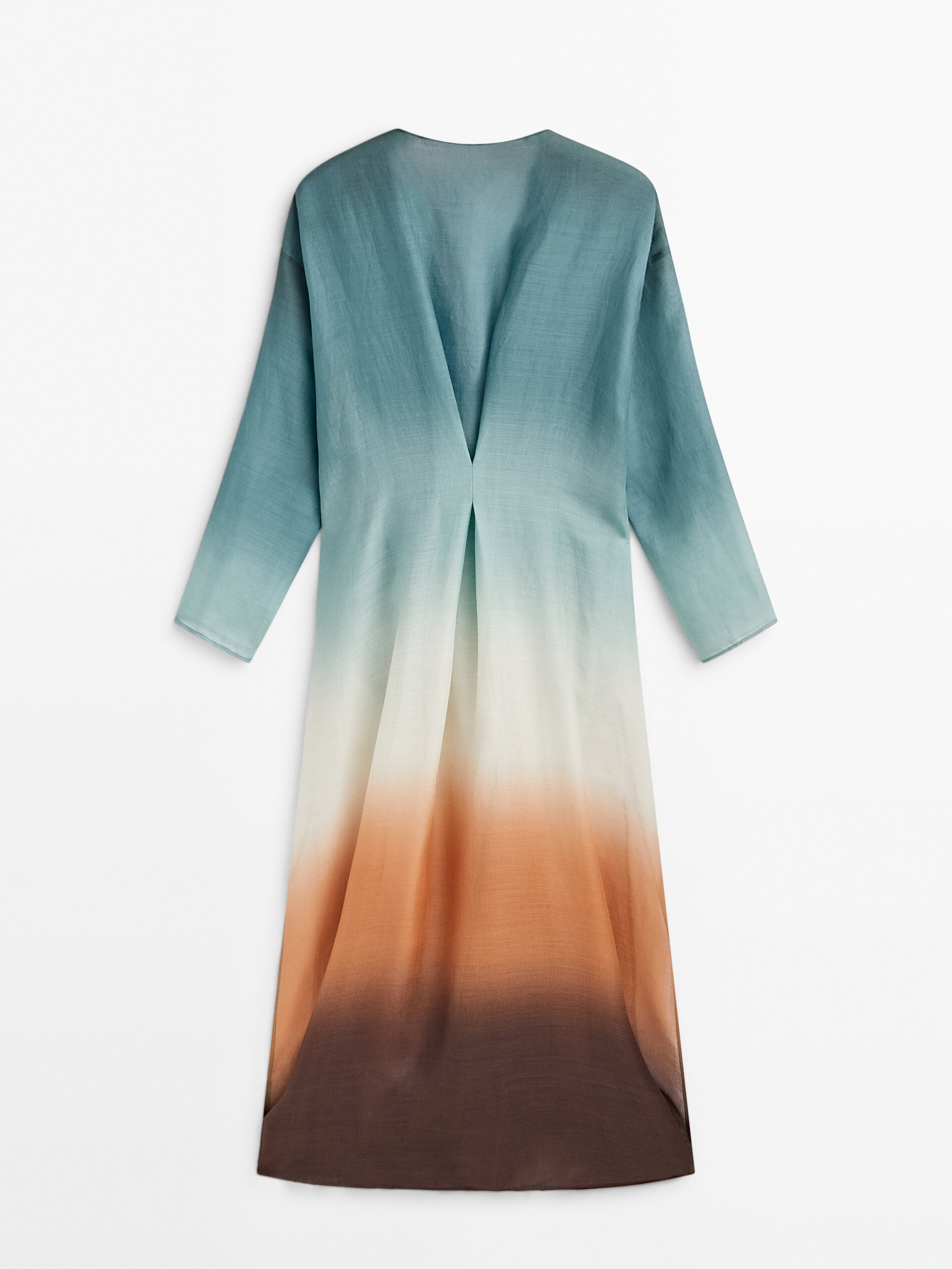 Vestido túnica com pregas graduadas - TURQUESA